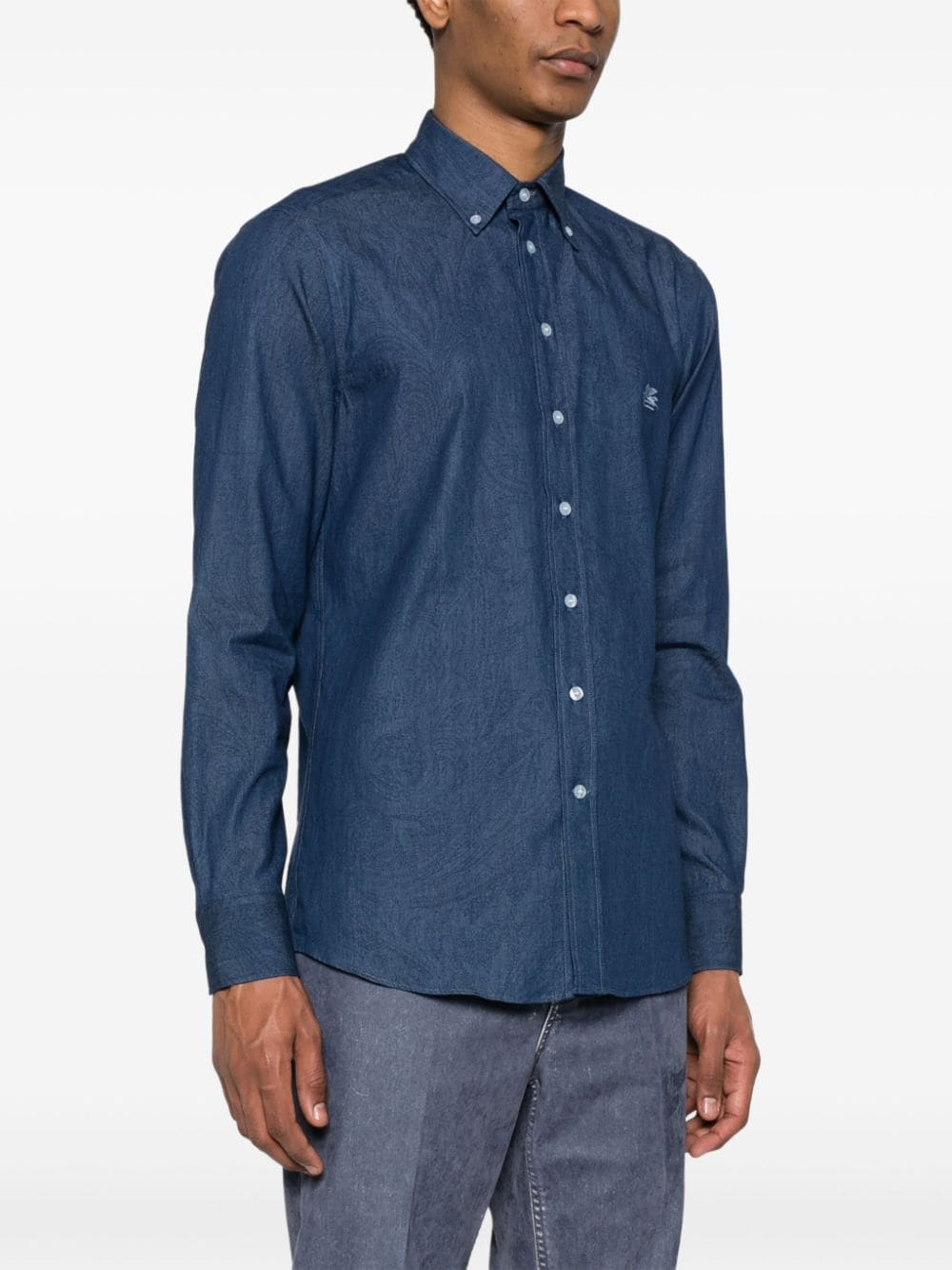 ETRO Classic Cotton Shirt with Embroidered Logo