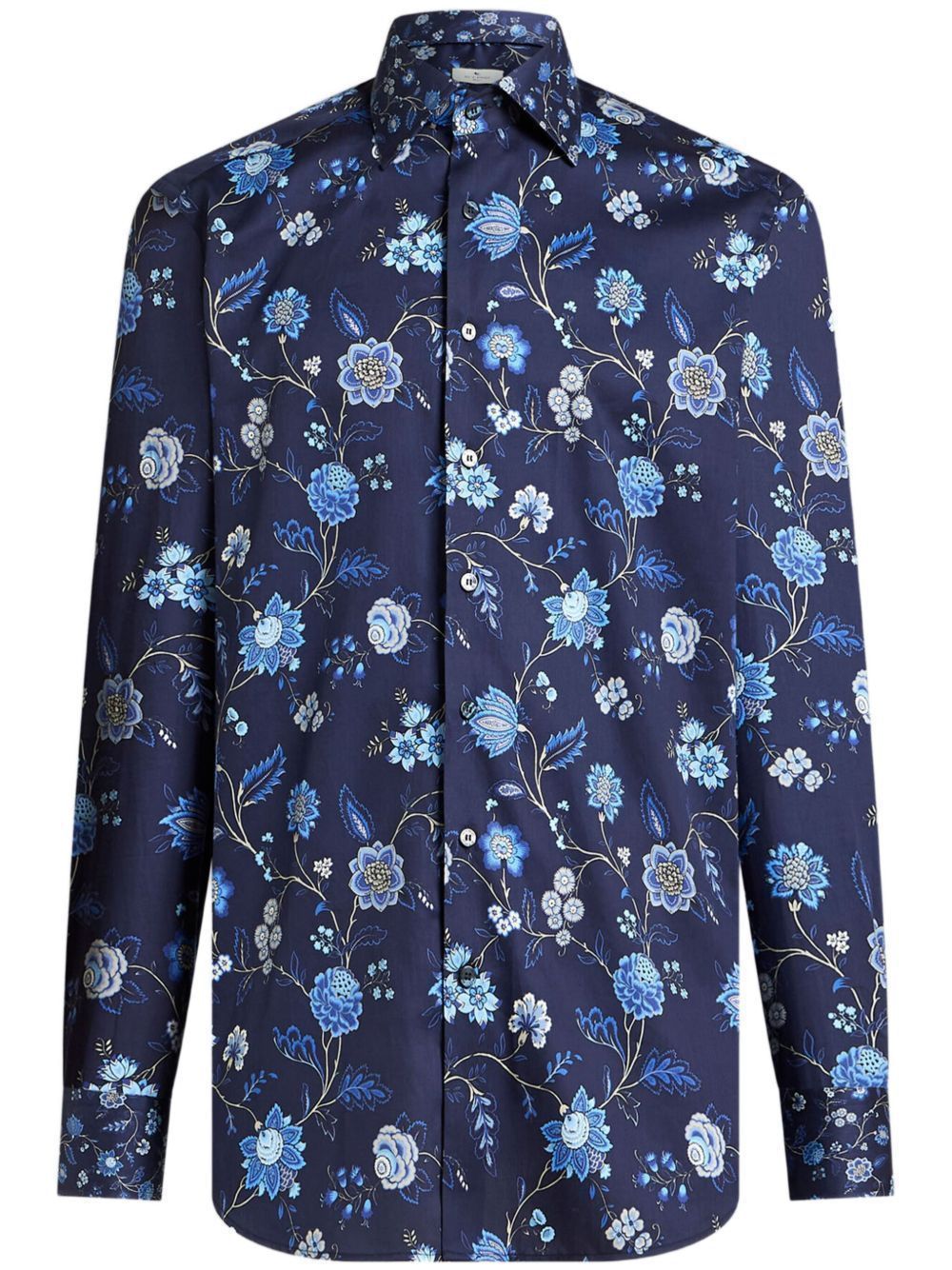 ETRO Men's 8 cm Collar Mini Print Shirt