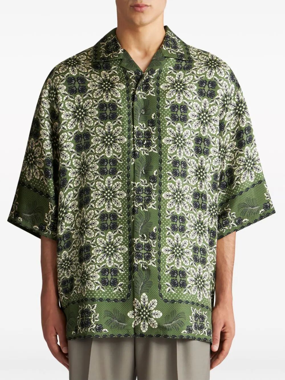 ETRO Boxy Short Sleeve Silk Shirt