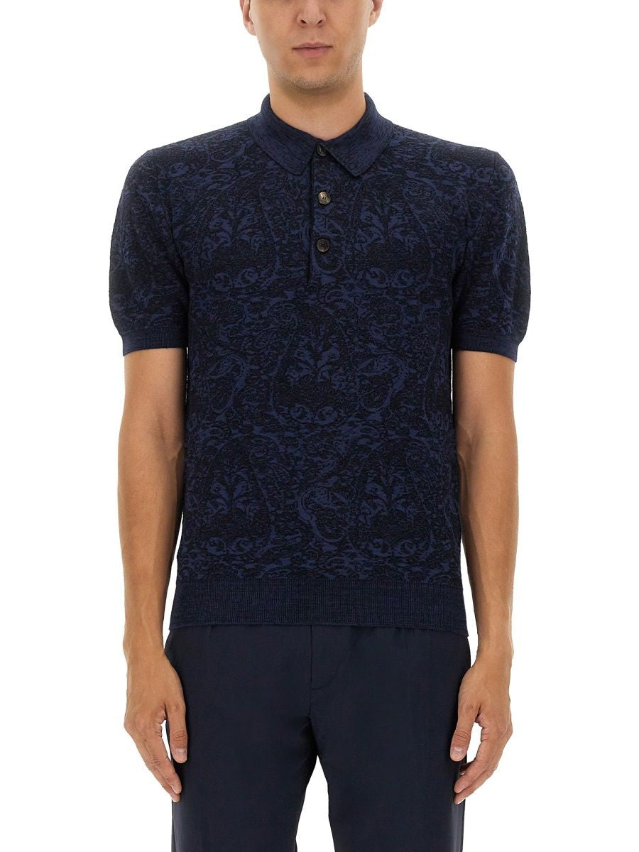 ETRO Classic Cotton-Wool Blend Polo Shirt for Men