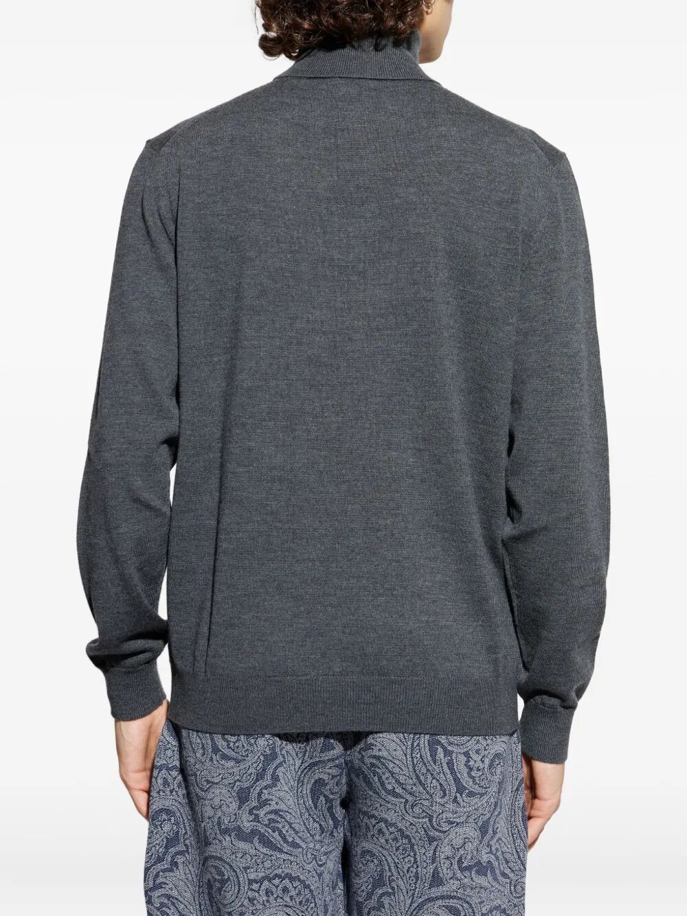ETRO Logo-Embroidered Wool Turtleneck Sweater