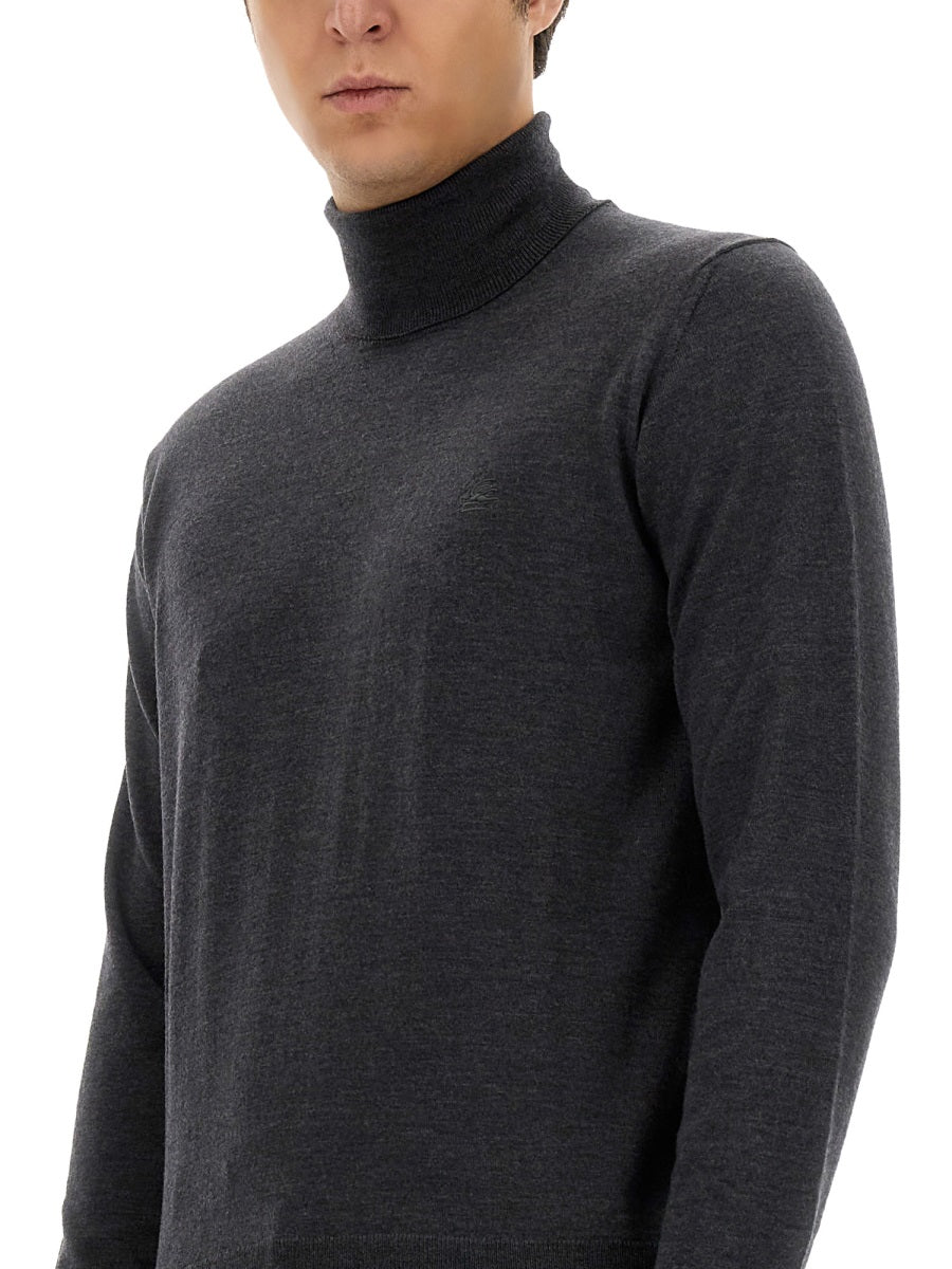 ETRO Embroidered Turtleneck Sweater - Regular Fit, Size L