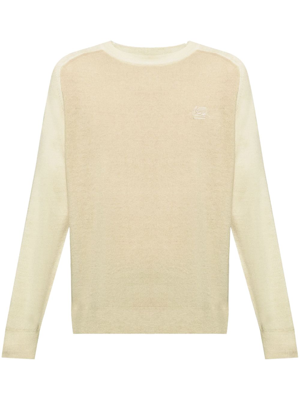 ETRO Wool Knit Sweater with Signature Pegasus Motif - Long Sleeve