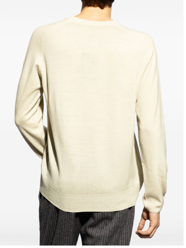 ETRO Wool Knit Sweater with Signature Pegasus Motif - Long Sleeve