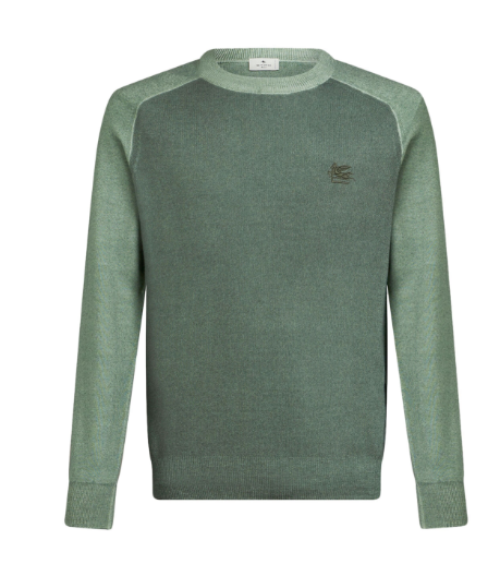 ETRO Fine Knit Wool Crew Neck Sweater - Men's