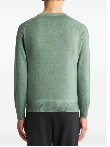 ETRO Fine Knit Wool Crew Neck Sweater - Men's