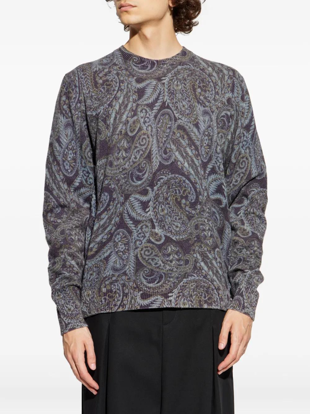 ETRO Ribbed Paisley Wool Sweater for Men