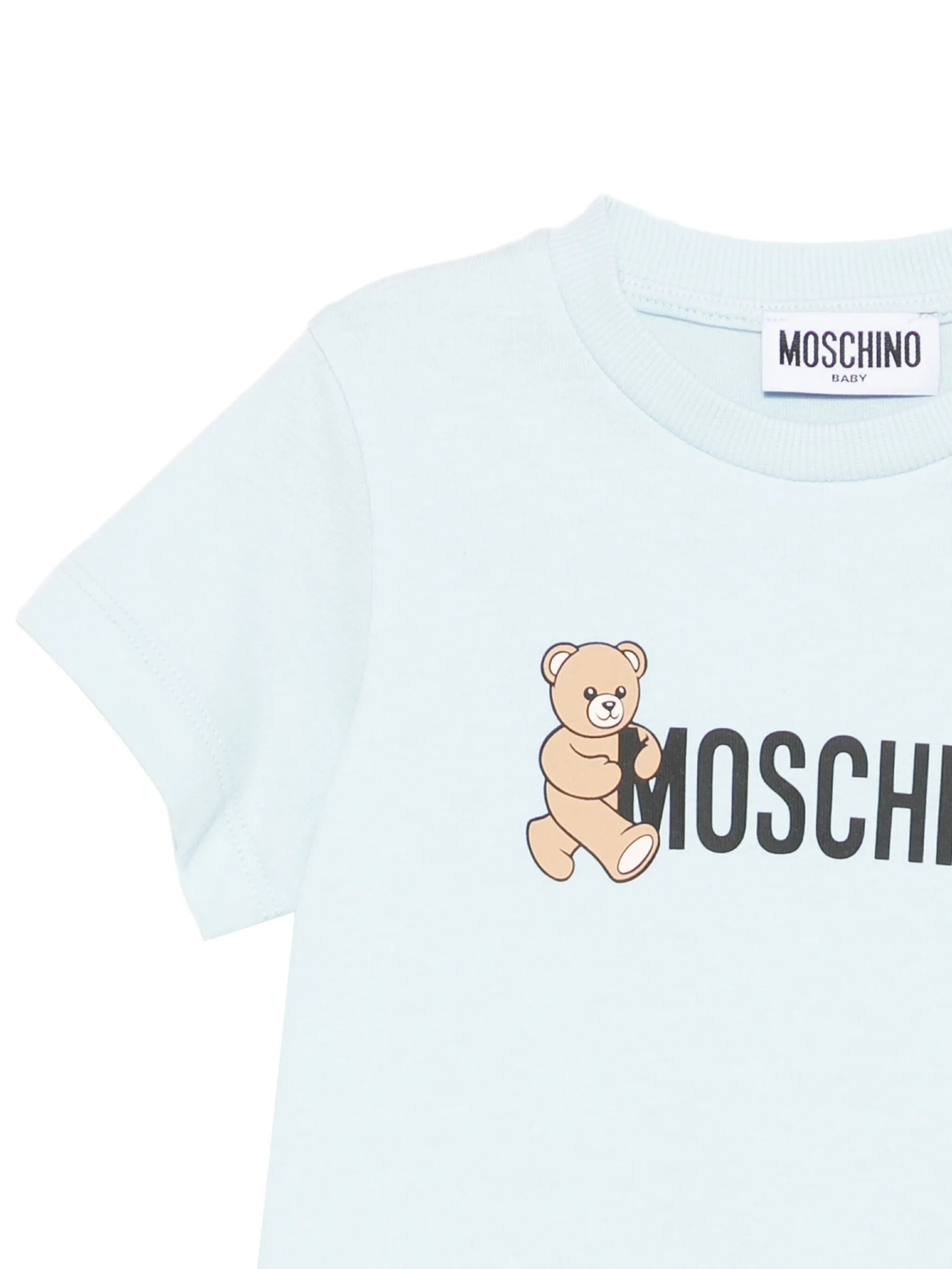 MOSCHINO KIDS Mini Teddy Bear Logo Crew Neck T-Shirt