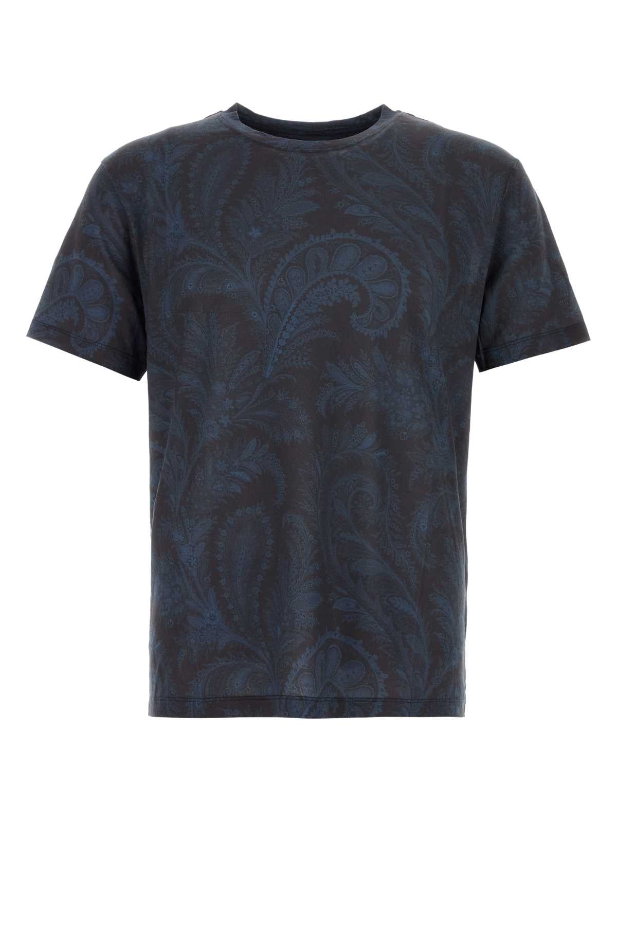 ETRO Embroidered Lyocell T-Shirt for Men - FW25