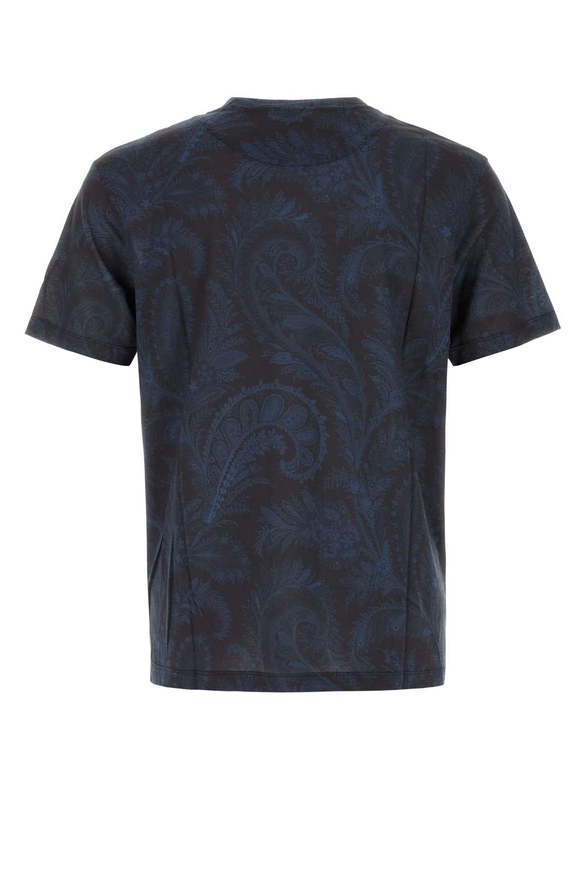 ETRO Embroidered Lyocell T-Shirt for Men - FW25