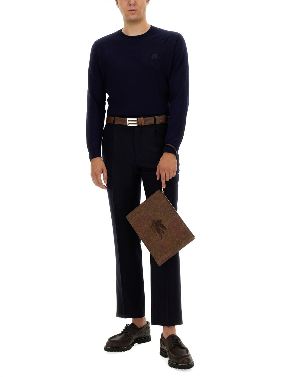 ETRO Cozy 100% Cotton Sweater with Signature Pegasus Motif