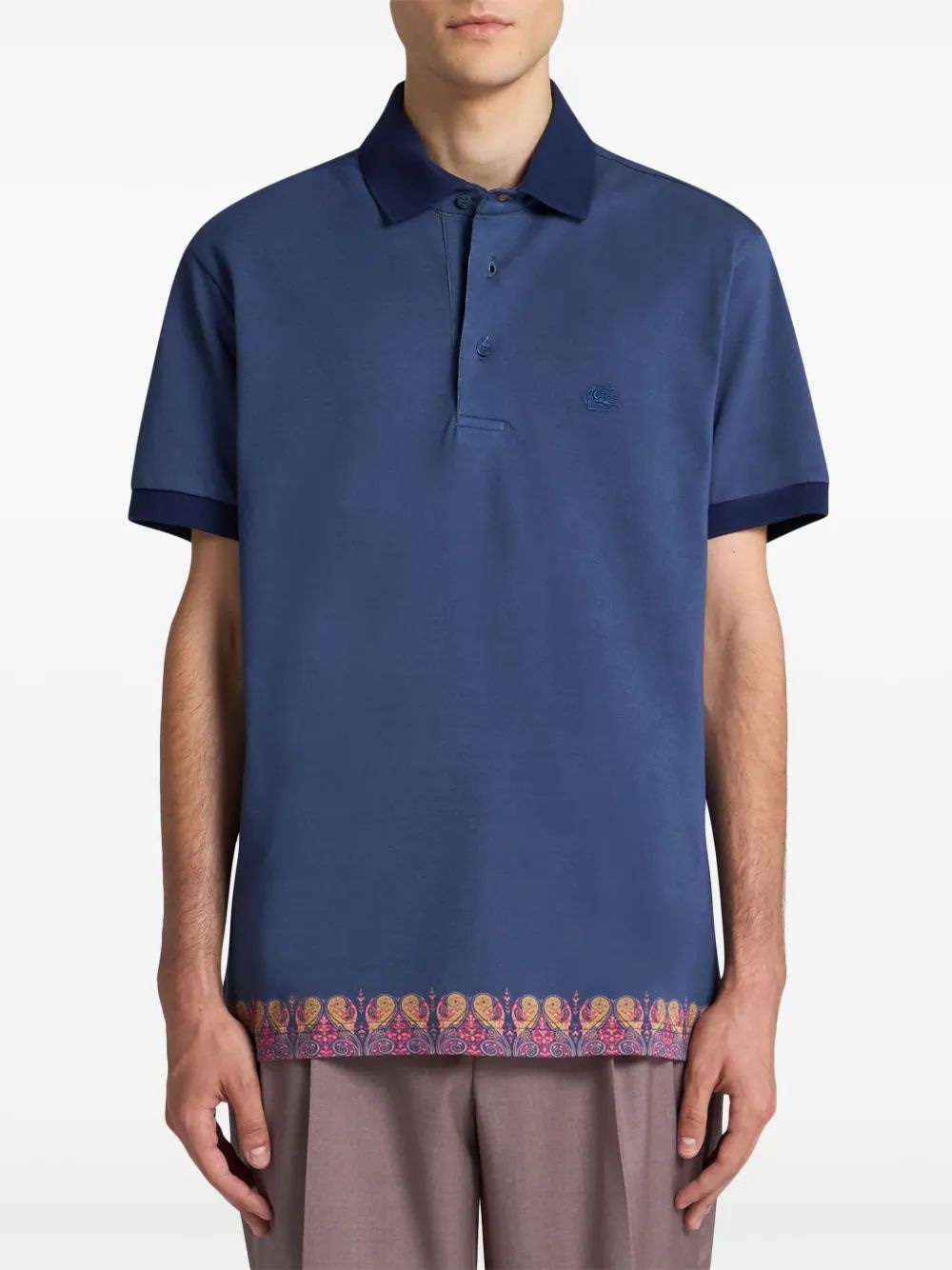 ETRO Paisley Trim Mini Polo Shirt