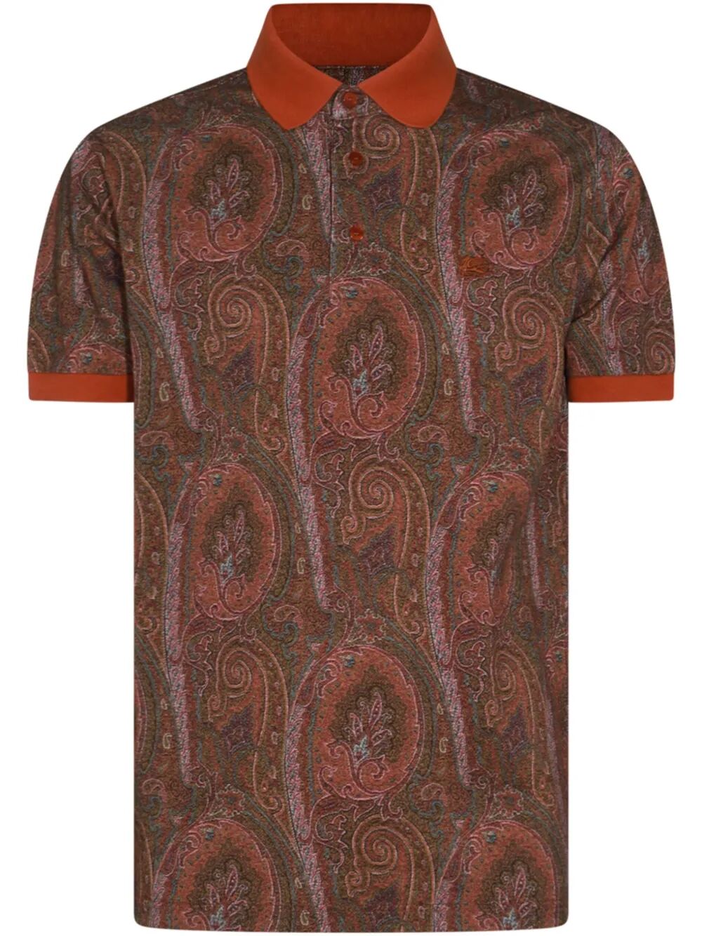 ETRO All-Over Foliage Cotton Polo Shirt for Men - Fall/Winter Collection