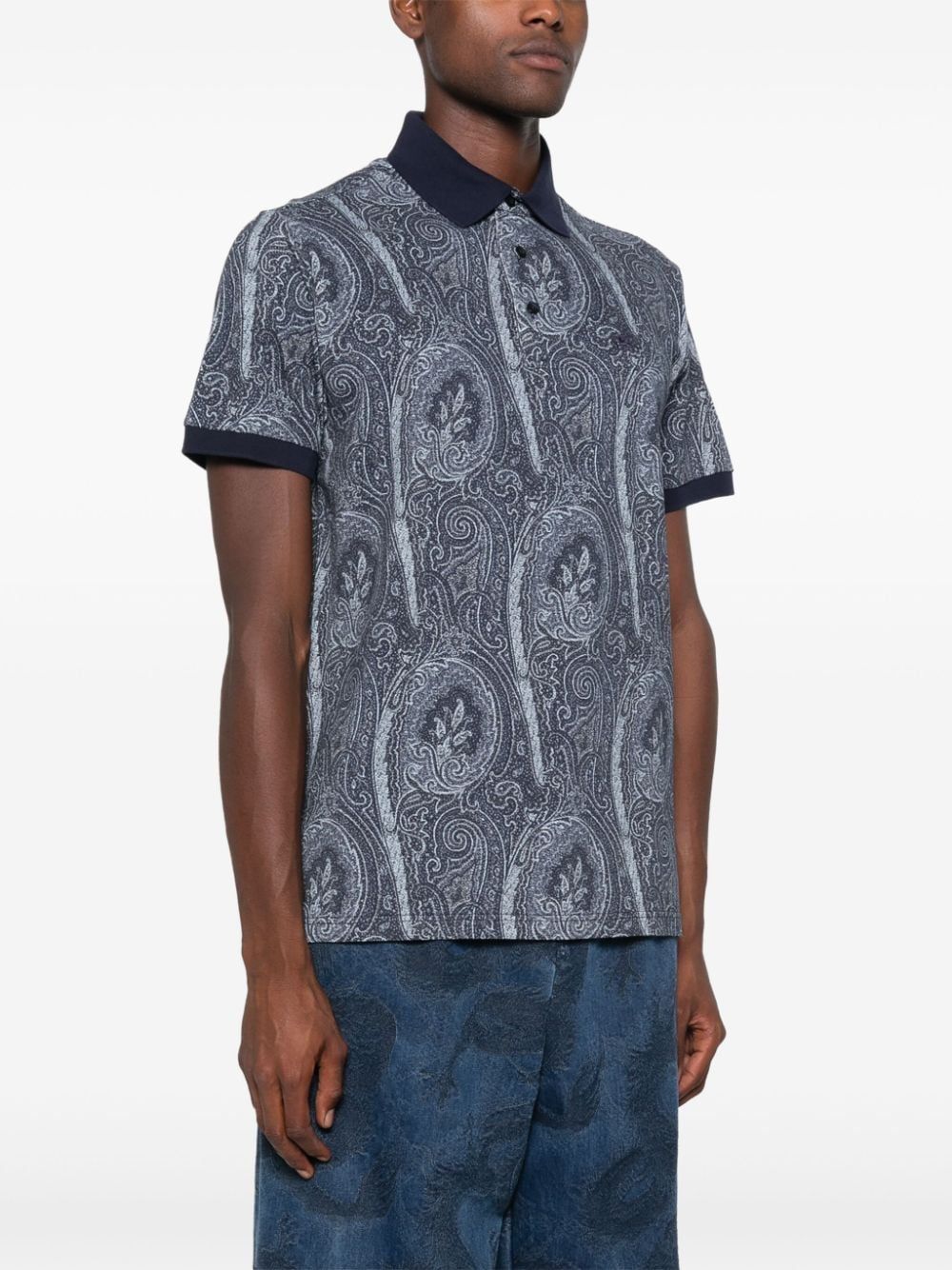 ETRO Men's Mini Print Polo Shirt