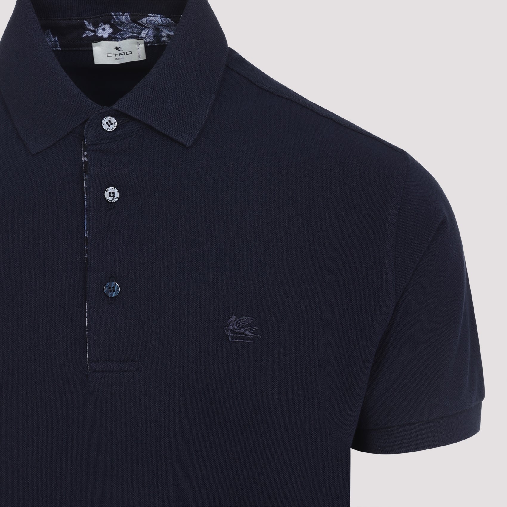 ETRO Cotton Polo Shirt with Classic Collar - Size Option Available
