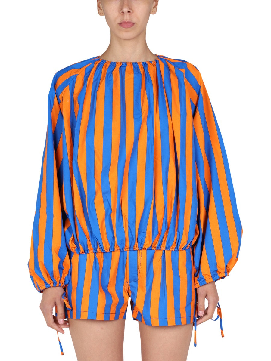 SUNNEI Striped Pattern Round Neckline Shirt for Women