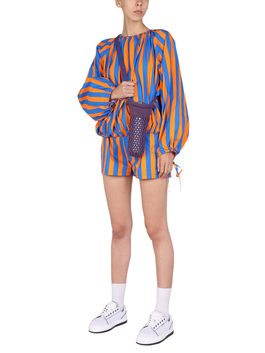 SUNNEI Striped Pattern Round Neckline Shirt for Women