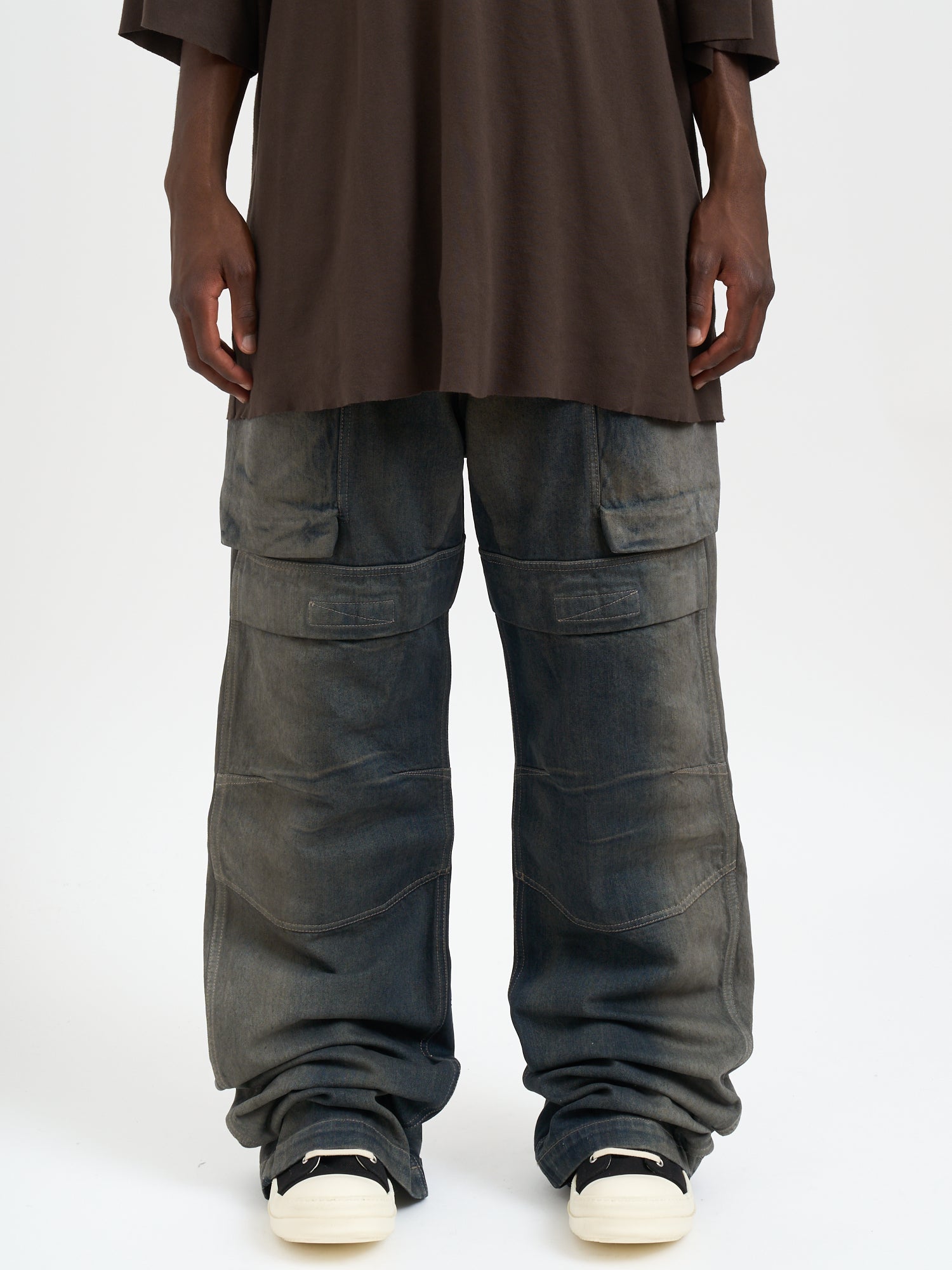 RICK OWENS Stefan Cargo Low Rise Loose Fit Denim Pants - Size 31