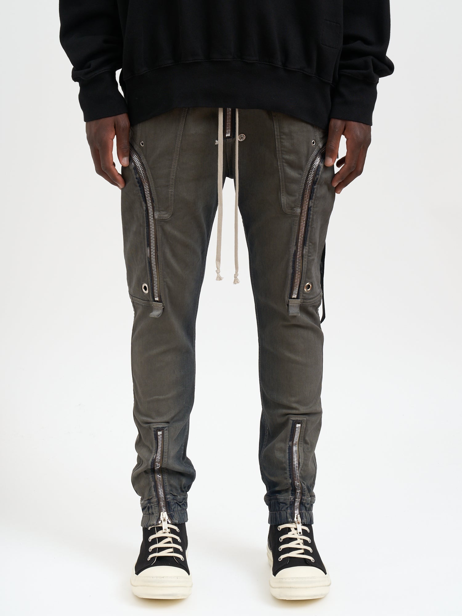 RICK OWENS Bauhaus Cargo Dark Dust Denim Pants - Size 48
