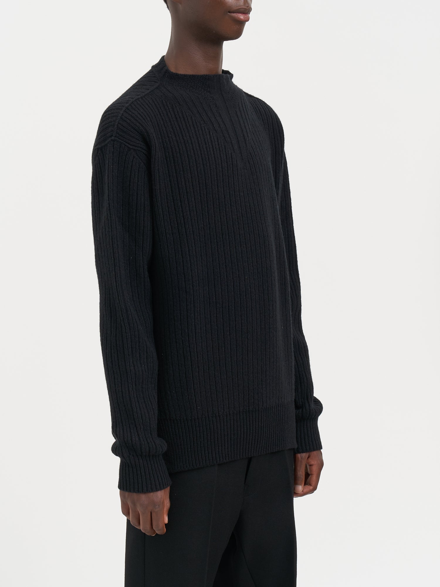 RICK OWENS Fisherman Round Neck Slim Sweater - Medium