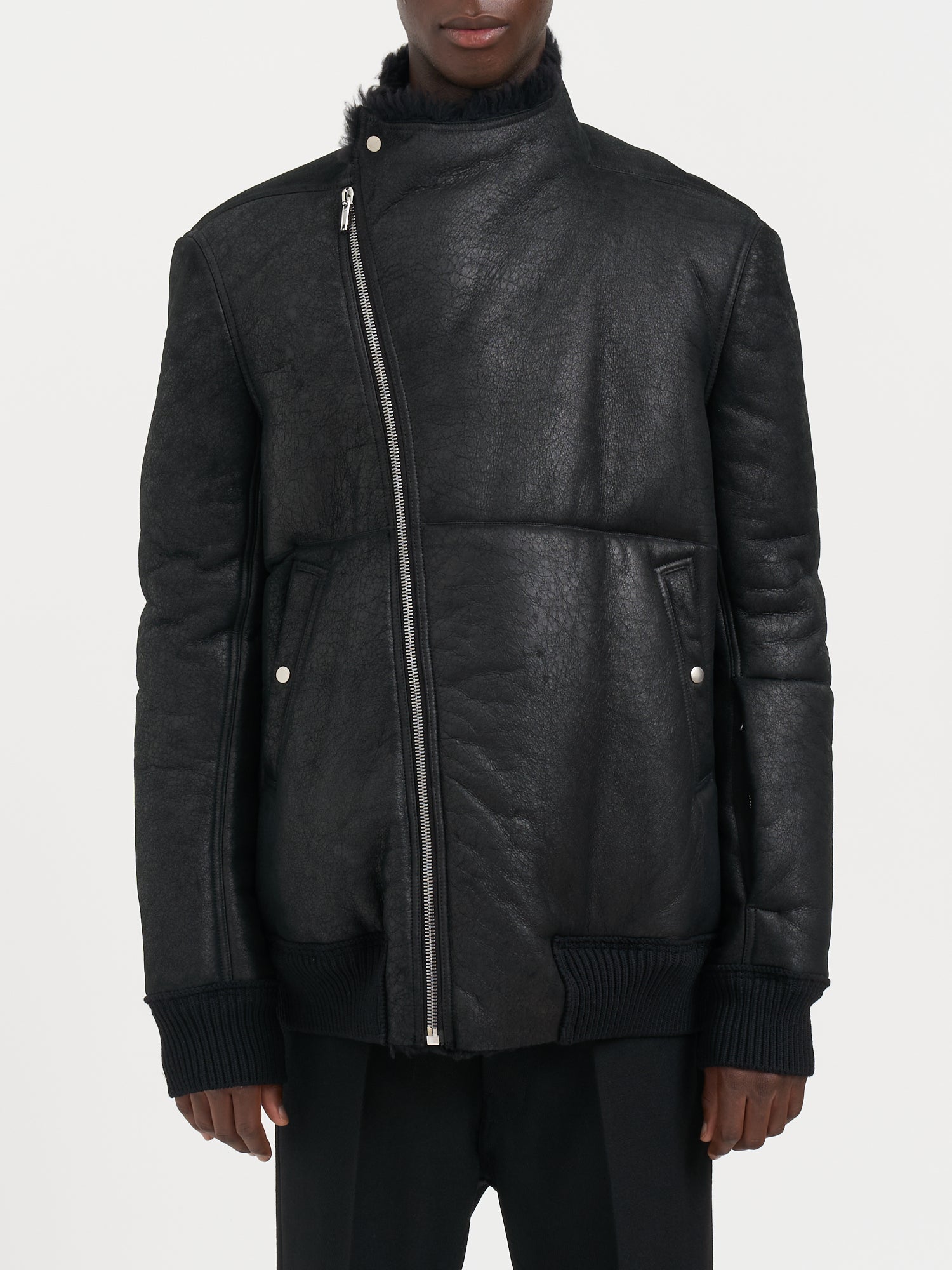 RICK OWENS Sheepskin Bomber Jacket - Hollywood Flight