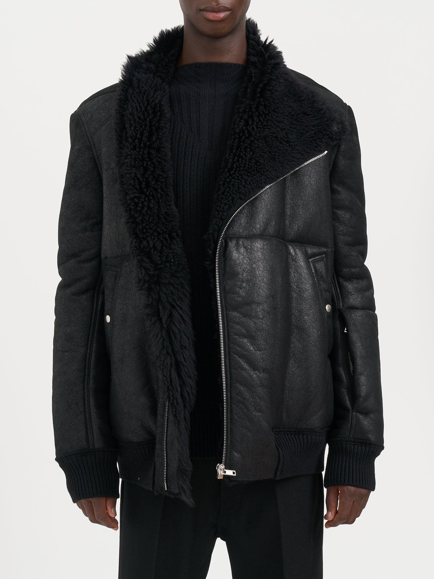 RICK OWENS Sheepskin Bomber Jacket - Hollywood Flight