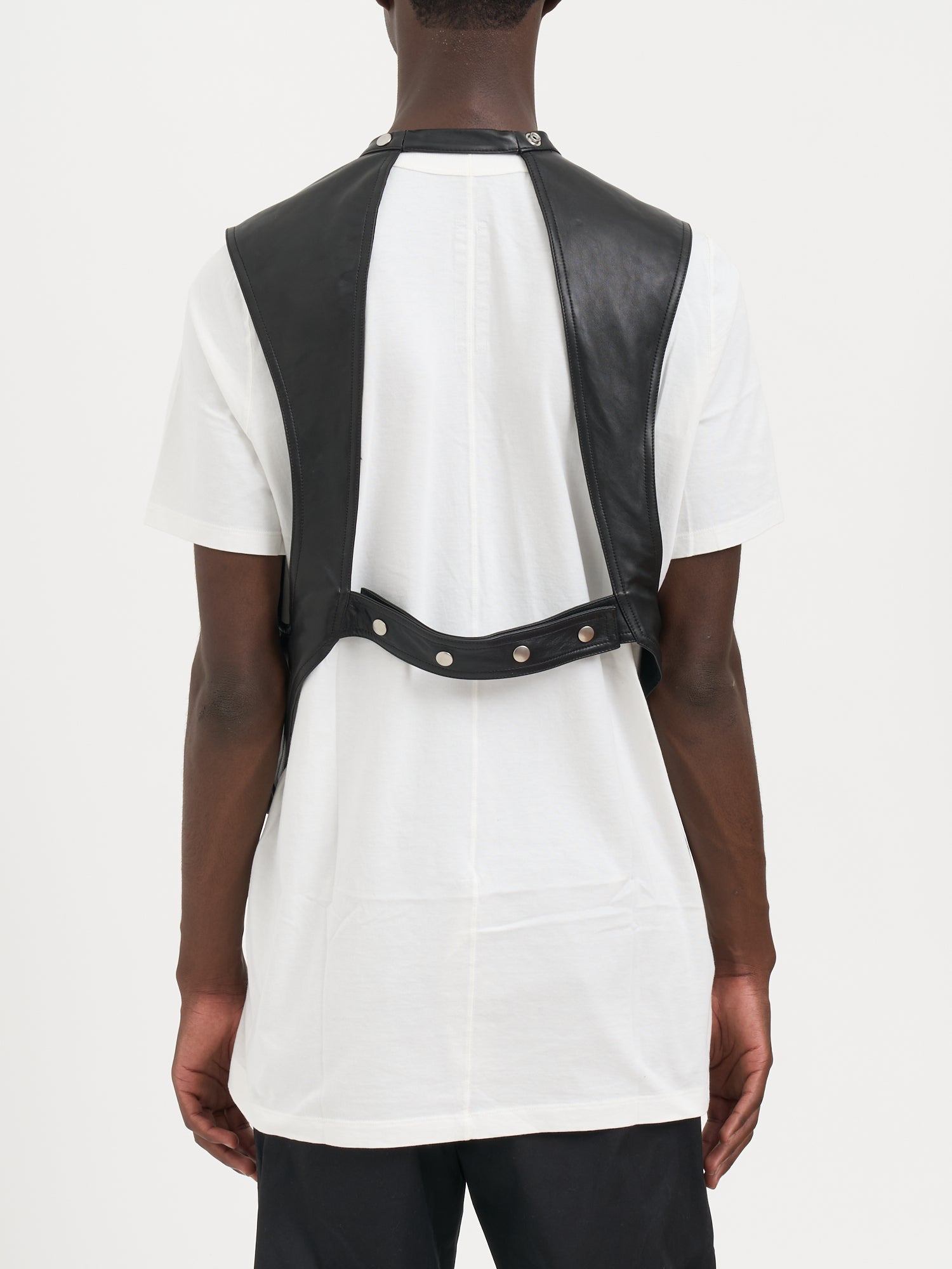 RICK OWENS Men's Padded Leather Cargo Vest - Size 48