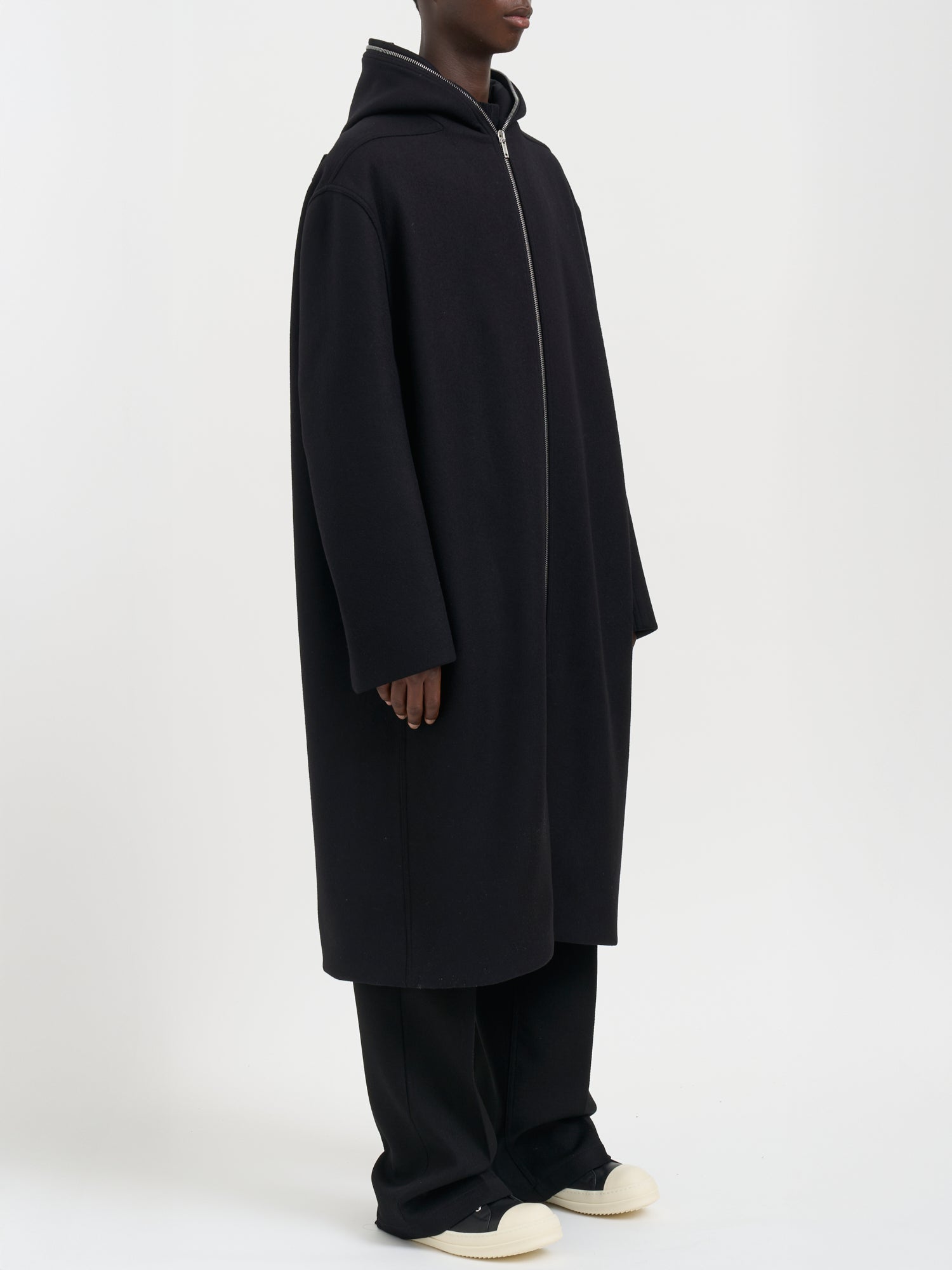 RICK OWENS Adjustable Hooded Wool Jacket for Men - FW25 Collection