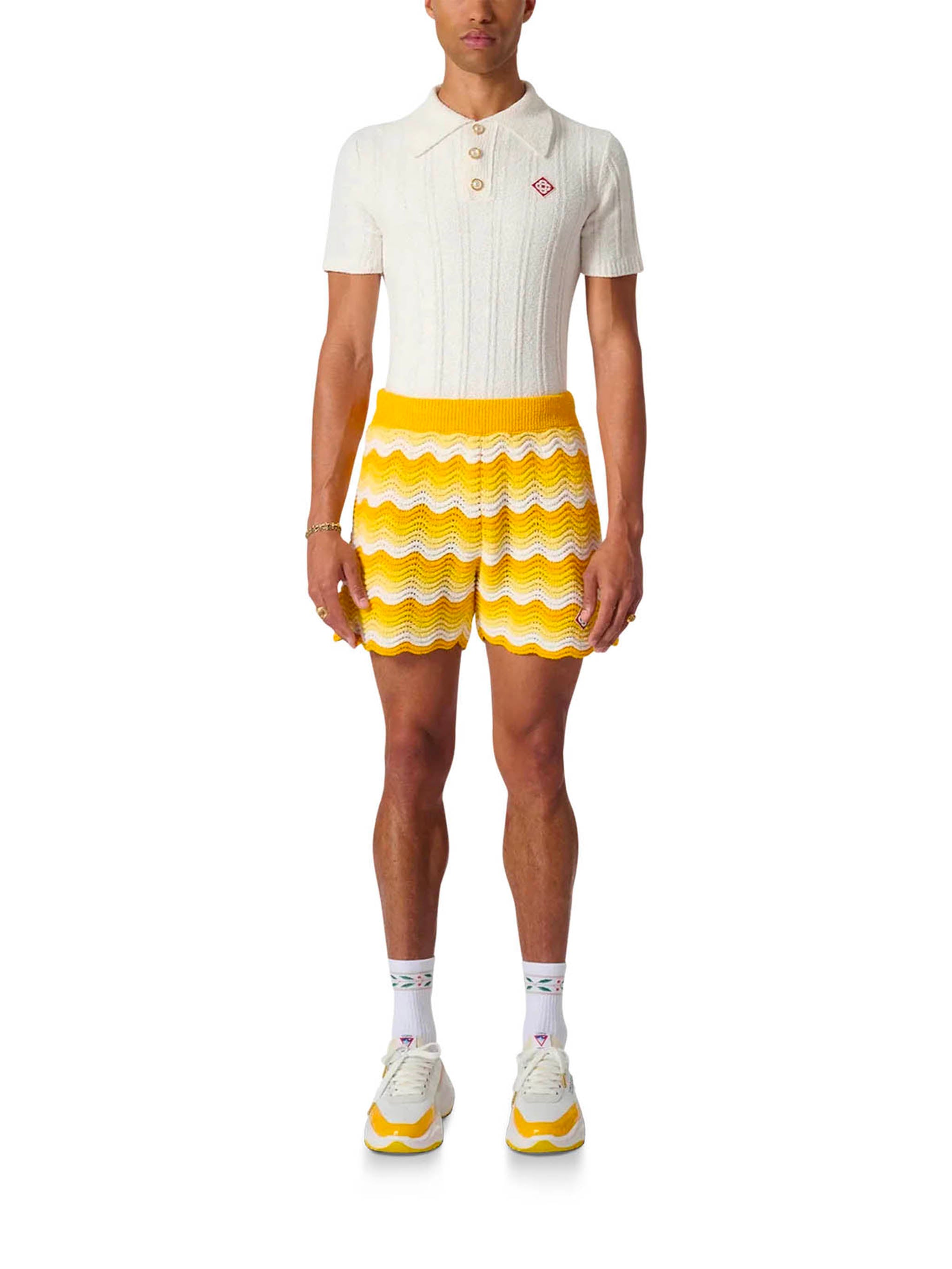 CASABLANCA Wavy Gradient Crochet Shorts - Size M