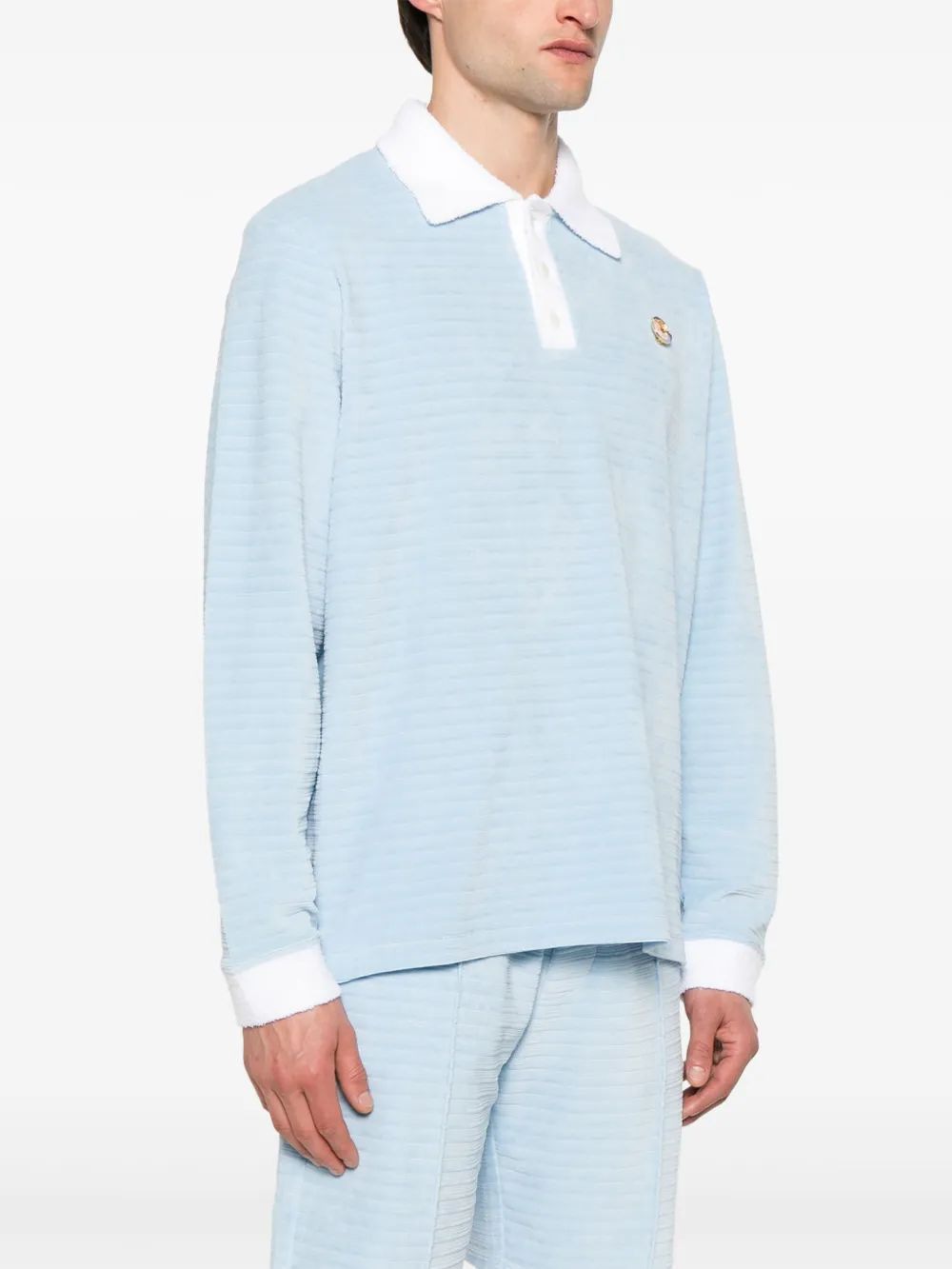 CASABLANCA Long Sleeve Velour Polo for Men