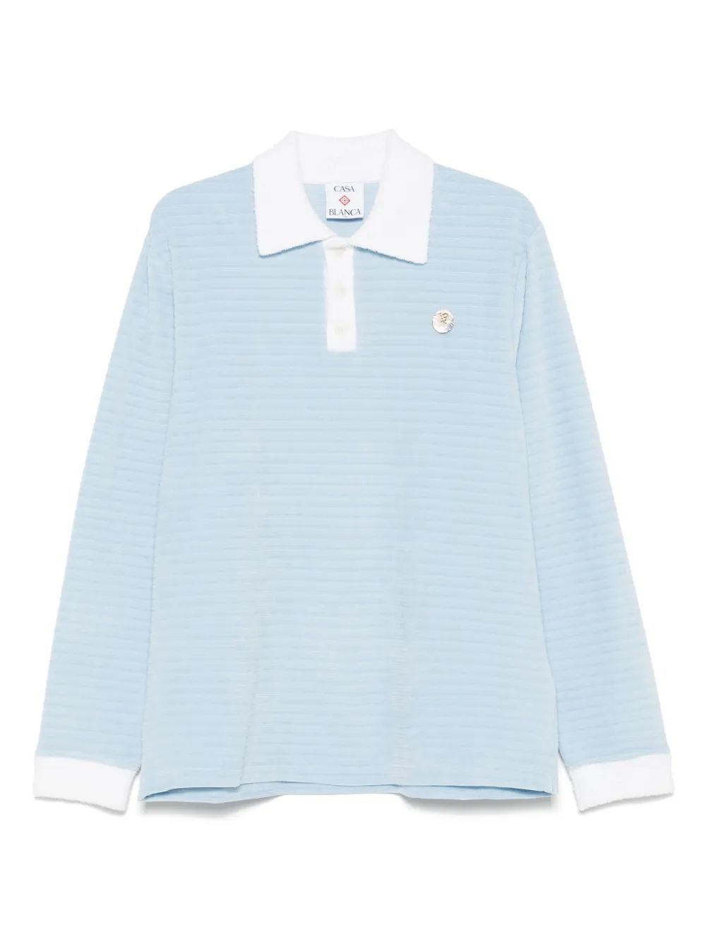 CASABLANCA Long Sleeve Velour Polo for Men