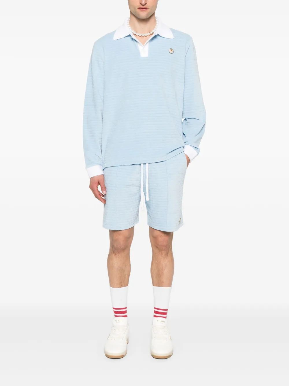 CASABLANCA Velour Pintuck Mini Shorts for Men