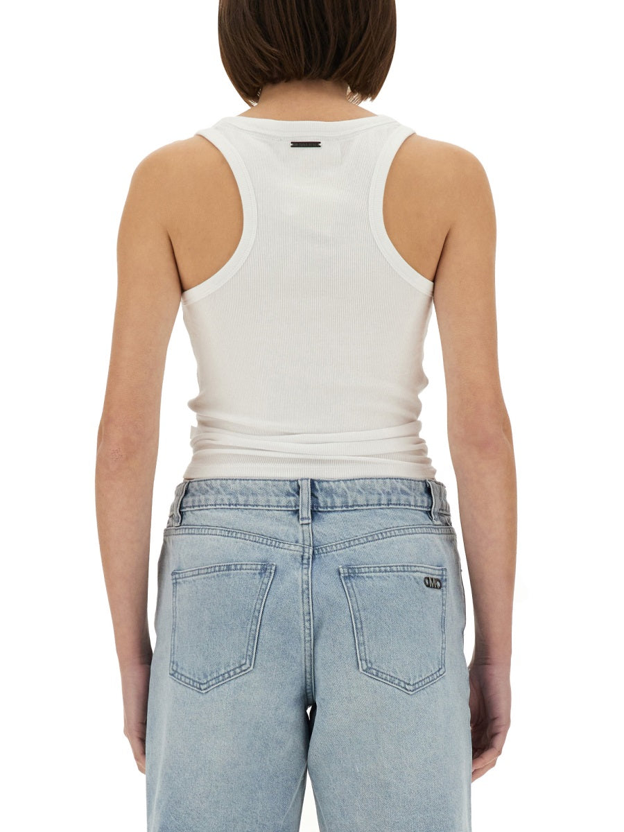 MICHAEL BY MICHAEL KORS Cropped Knit Tank Top with Front Lacing - Size S