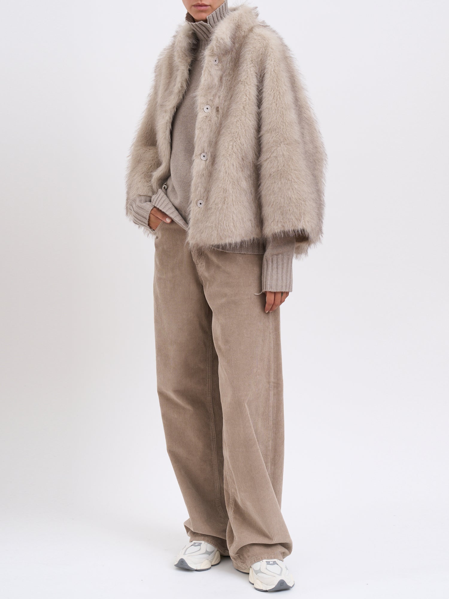 SWORD Faux Fur Outerwear Jacket for Women