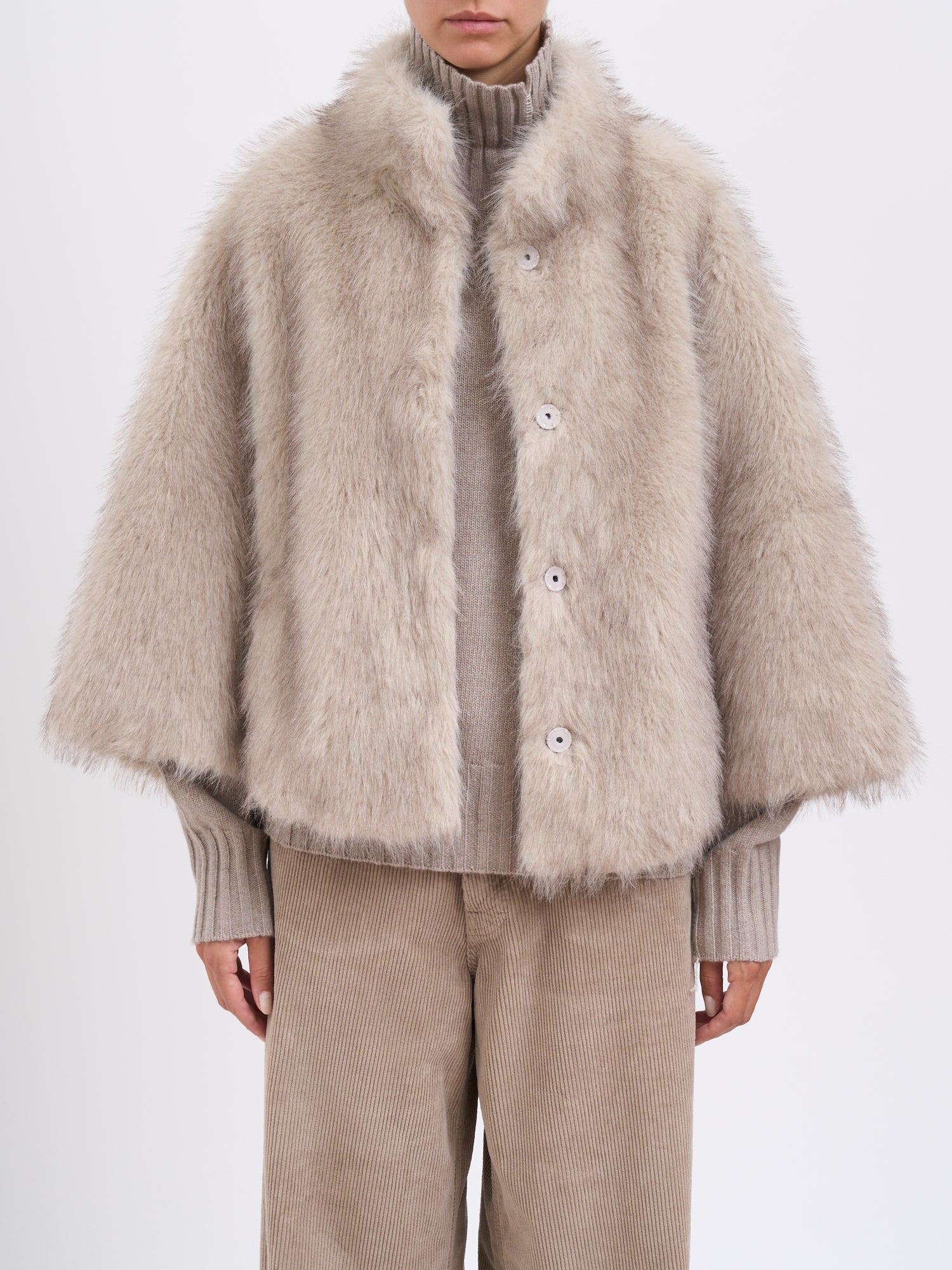 SWORD Faux Fur Outerwear Jacket for Women