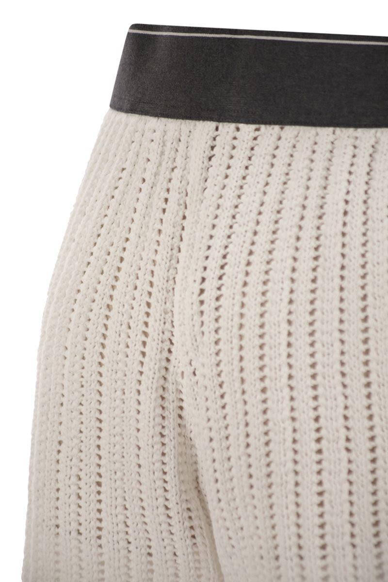 BRUNELLO CUCINELLI Cotton Net Knit Mini Shorts for Women