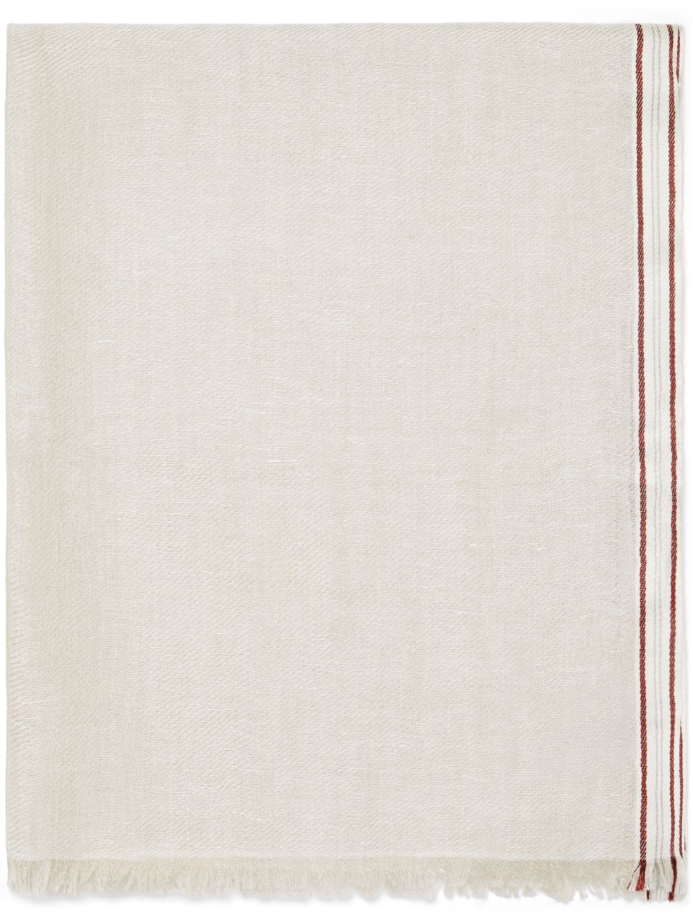 BRUNELLO CUCINELLI Silk and Linen Fringed Scarf - Long Length