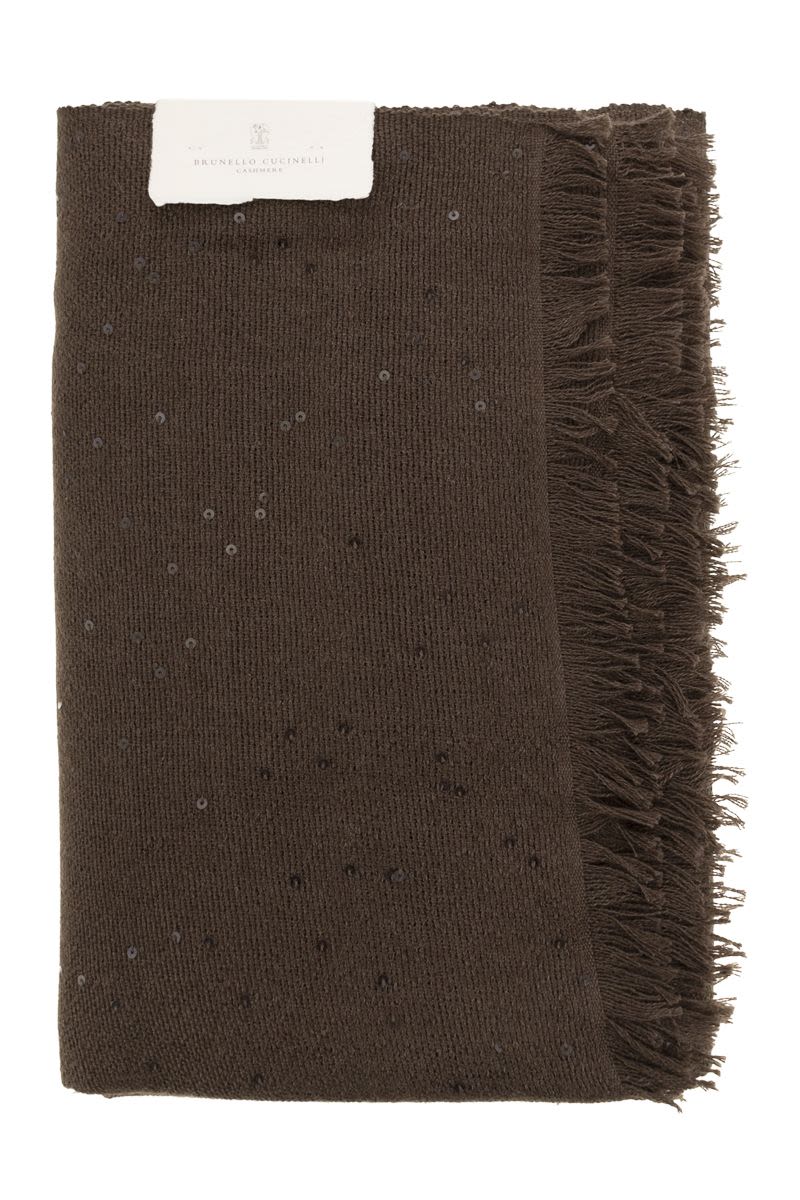 BRUNELLO CUCINELLI Diamond Cashmere and Silk Scarf - 80 x 200 CM