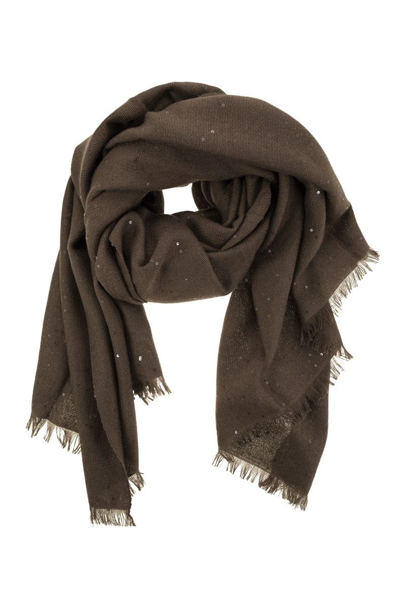 BRUNELLO CUCINELLI Diamond Cashmere and Silk Scarf - 80 x 200 CM