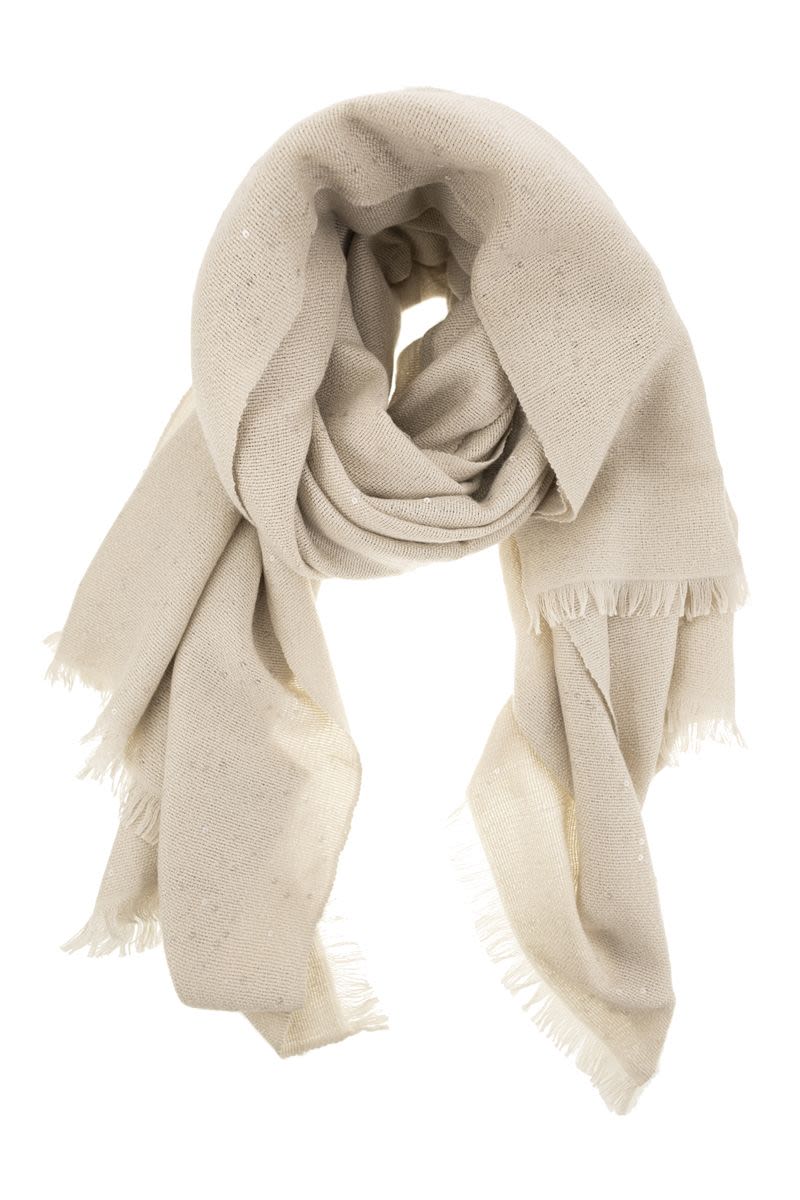 BRUNELLO CUCINELLI Luminous Cashmere and Silk Scarf 80 x 200 cm
