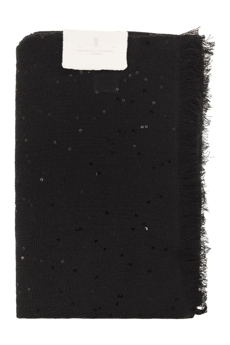 BRUNELLO CUCINELLI Diamond Cashmere and Silk Scarf - 80 x 200 cm