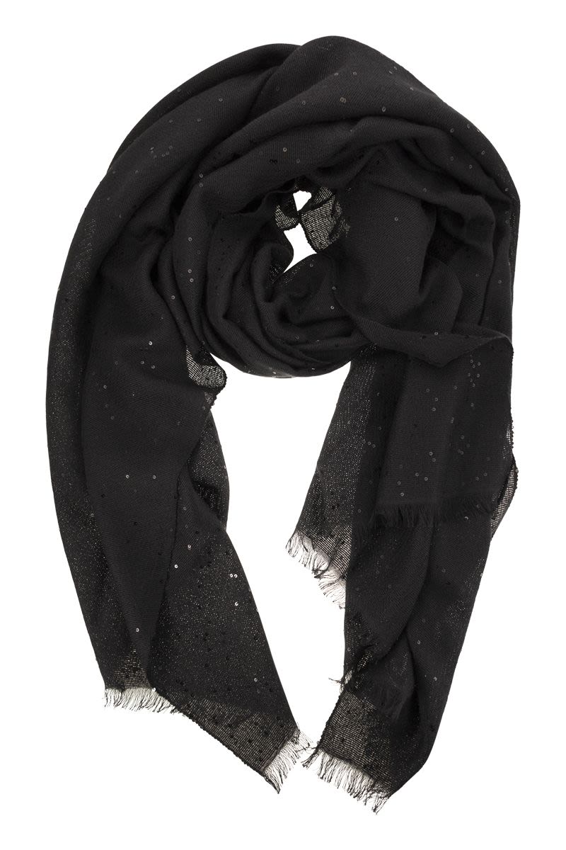 BRUNELLO CUCINELLI Diamond Cashmere and Silk Scarf - 80 x 200 cm