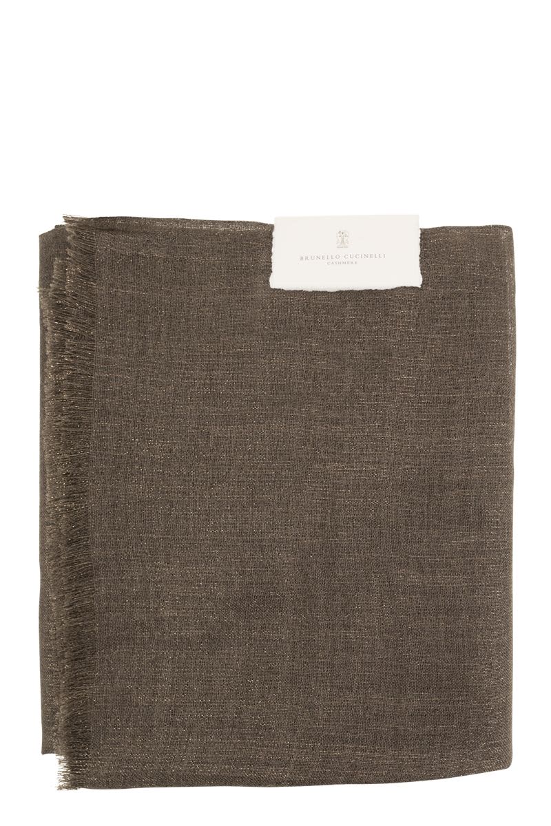 BRUNELLO CUCINELLI Sparkling Cashmere and Silk Scarf 90 x 120 CM