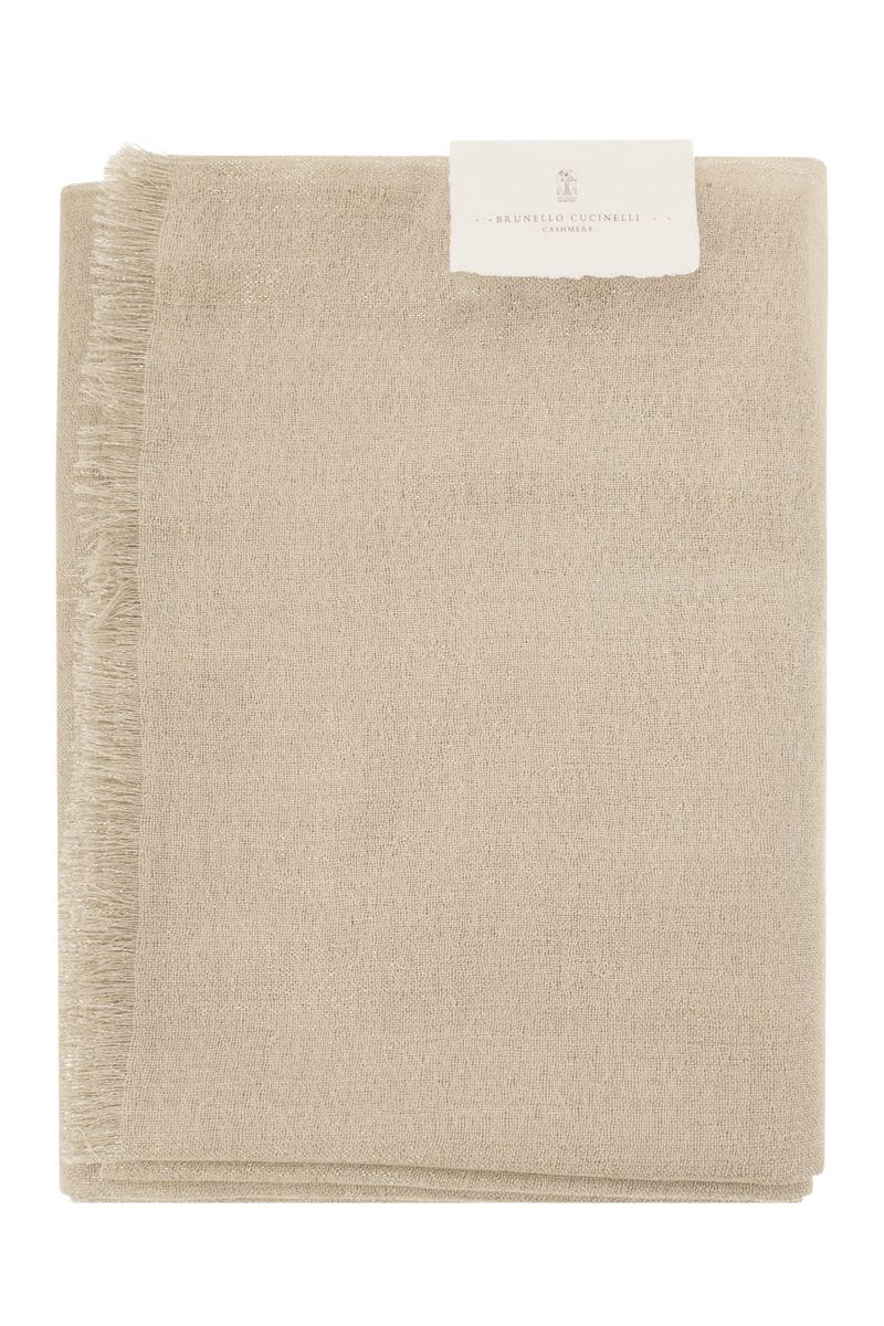 BRUNELLO CUCINELLI Sparkling Cashmere and Silk Scarf 90 x 120 cm