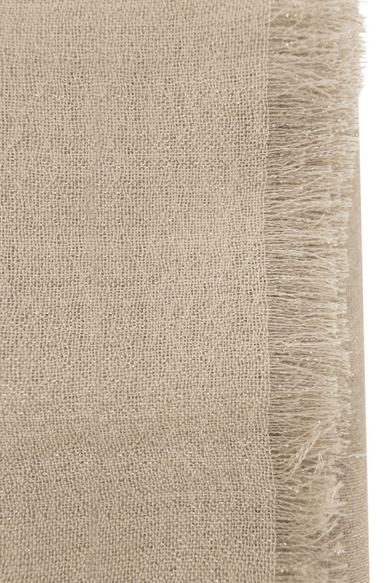BRUNELLO CUCINELLI Sparkling Cashmere and Silk Scarf 90 x 120 cm