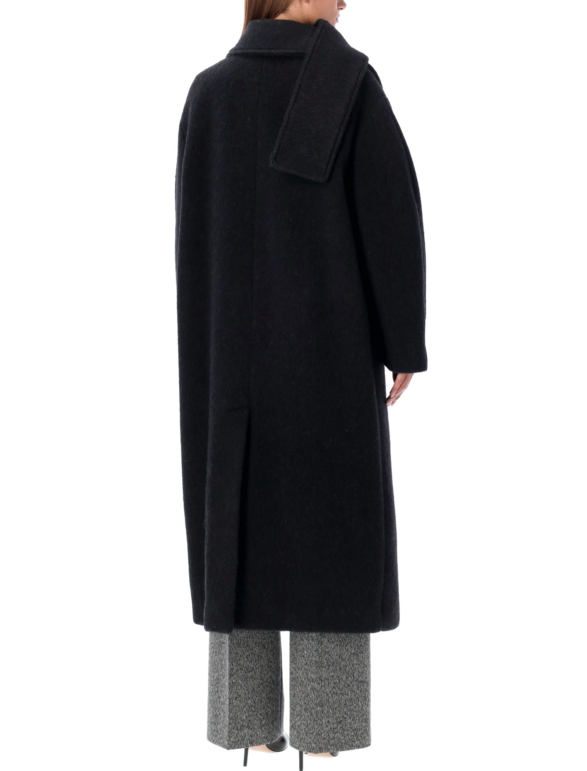 MSGM Scarfed Collar Long Jacket - Oversized Fit