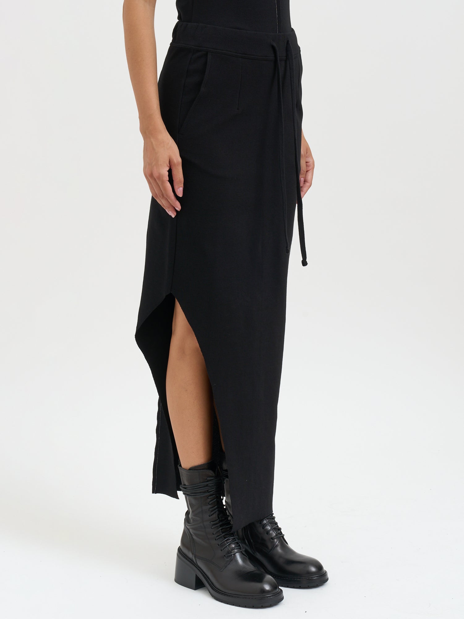 THOM KROM Long Cotton Skirt with Drawstring Waist - Size S