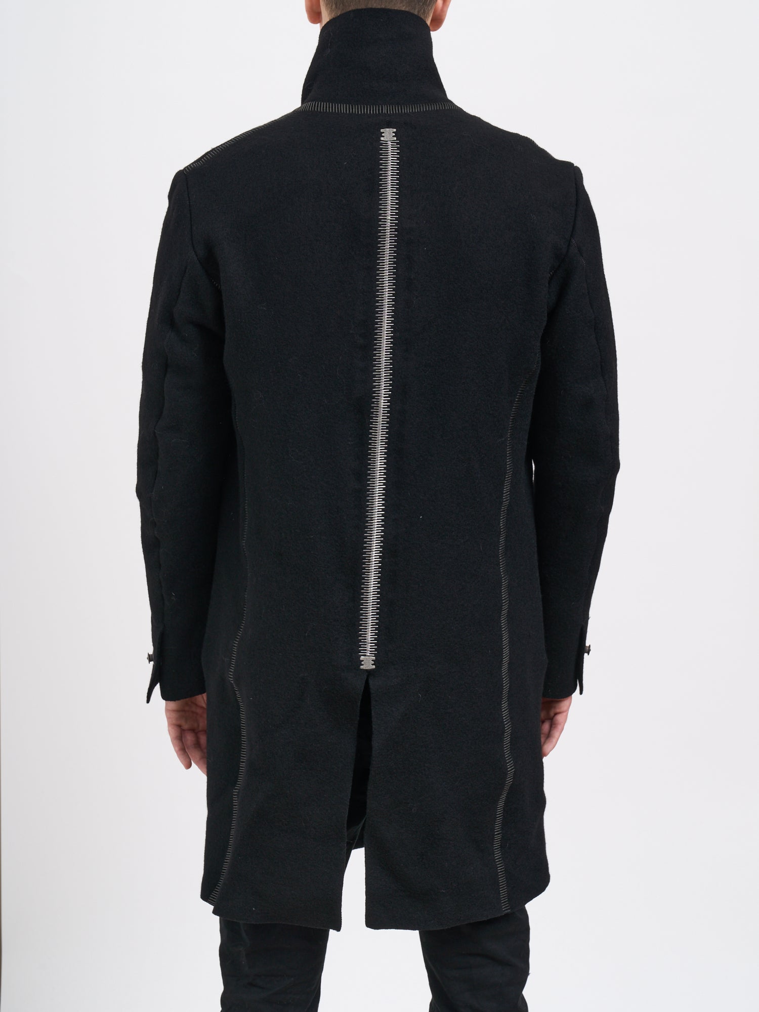 ISAAC SELLAM Long Wool Jacket for Men - Size Medium