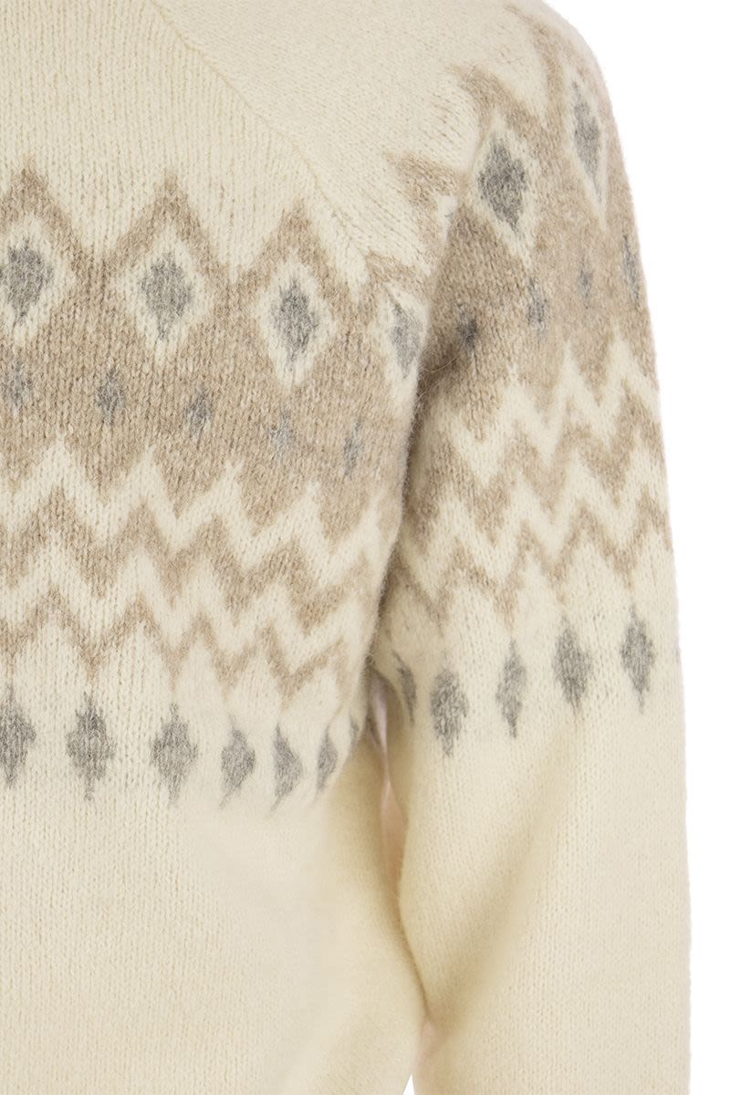 BRUNELLO CUCINELLI Buttoned Icelandic Jacquard Sweater for Men