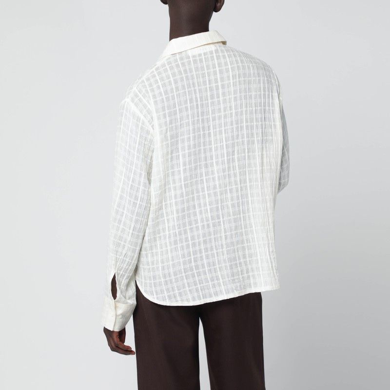 SÉFR Checkered Design Cotton and Linen Men's Shirt - FW25